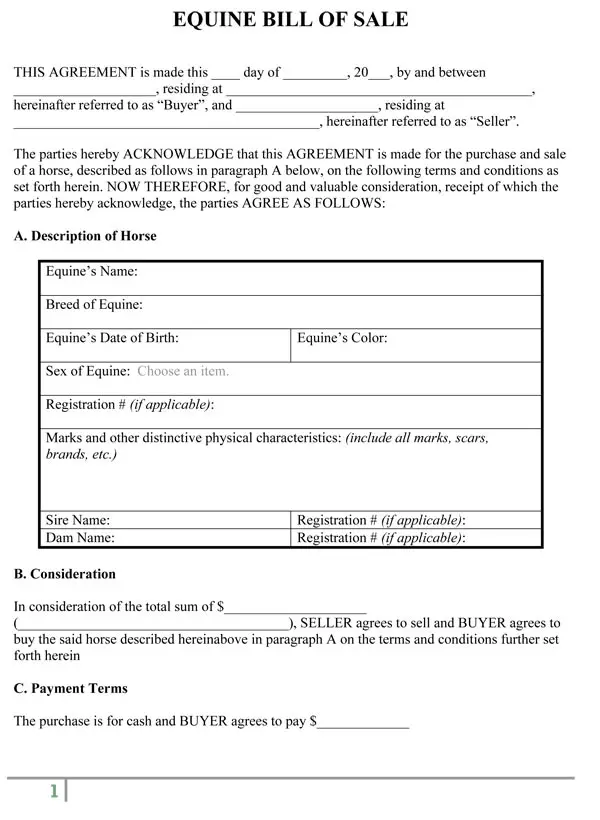 Bill Of Sale Alberta Printable