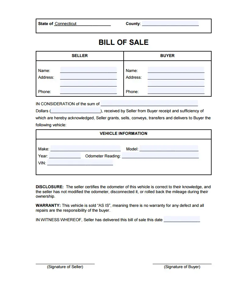 Printable Sold As Is Form Printable Forms Free Online