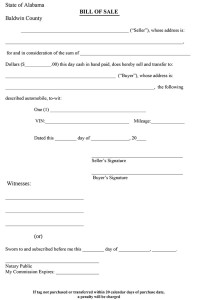 alabama bill of sale form